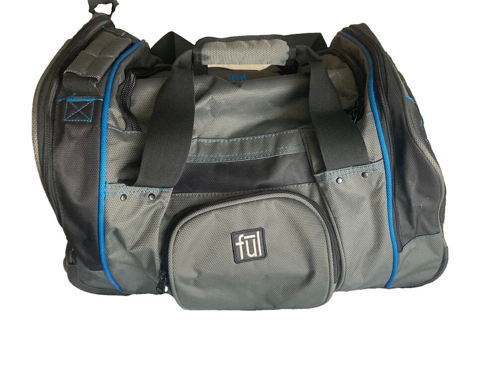 FUL Rolling Duffle 21”x12”x12” Carry On Gym Bag 2 Wheel Rolling Telescope Handle